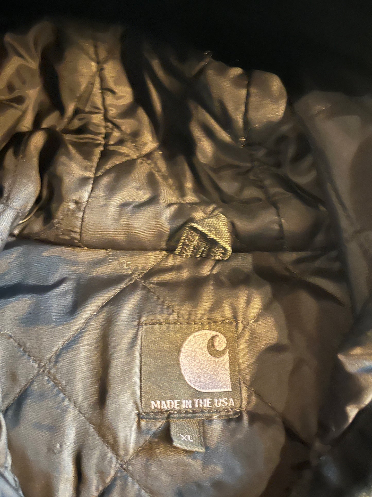 Detroit Made Black Carharrt Hooded Jacket size XL